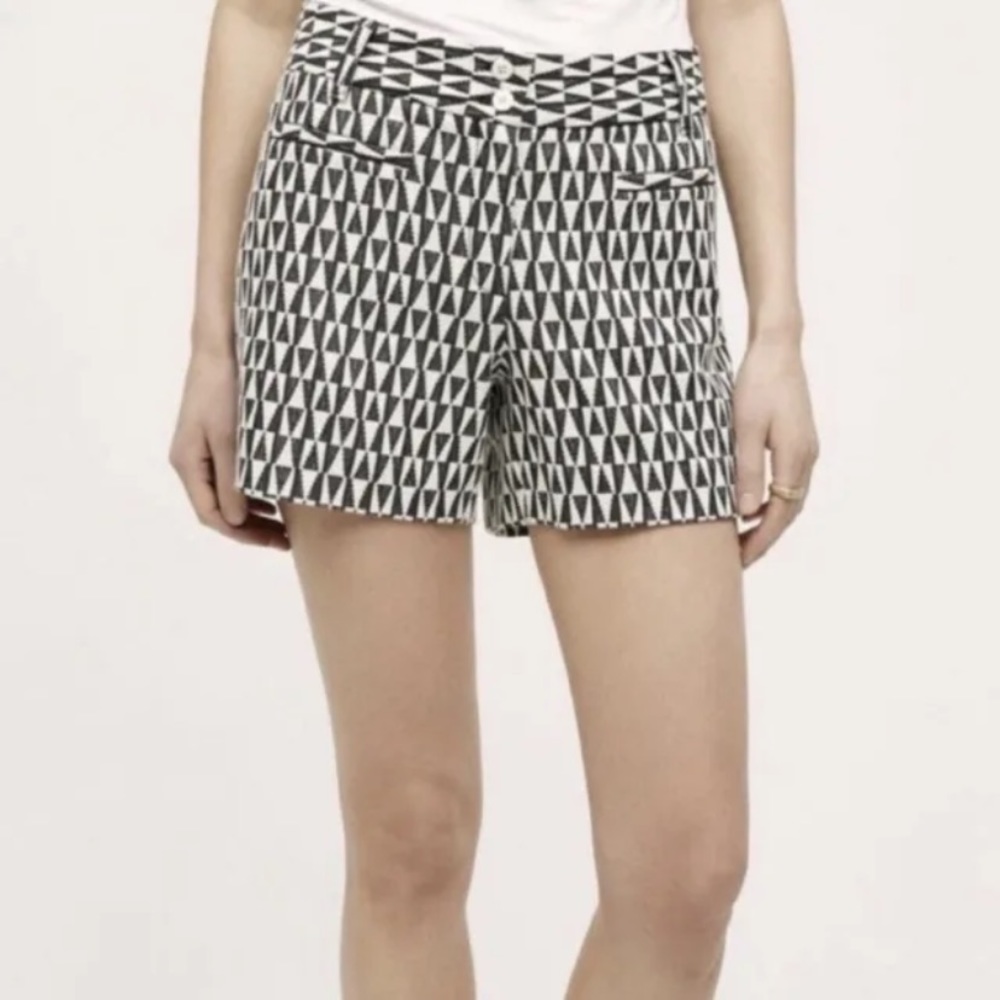 Anthropologie Cartonnier Neda Black and White Geometric Shorts